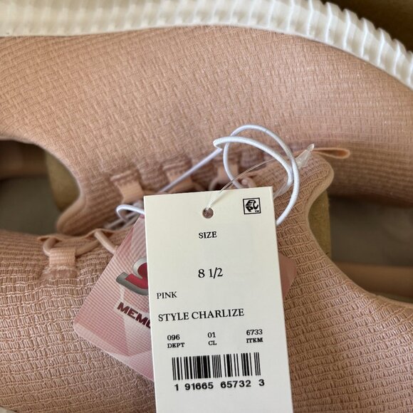 8.5 Charlize Pink Textile Padded Sole Slip On Lace Decor Pull Low Top Sneaker - Picture 3 of 15